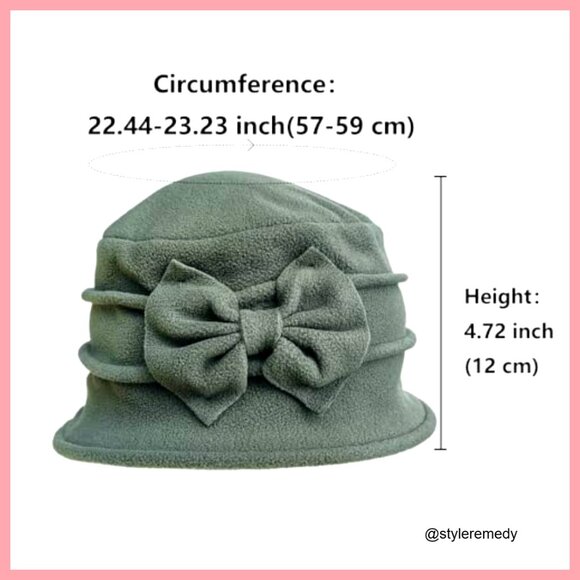 Fleece Beret Hat French Vintage Floral Bucket Hat Winter